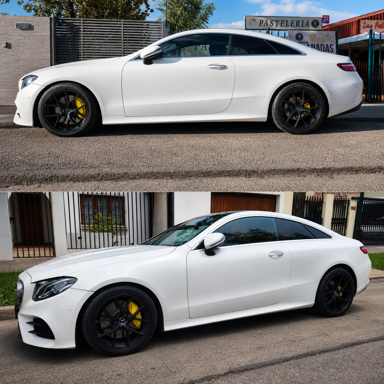 Mercedes-Benz E Coupe con llantas y neumáticos NPJ
